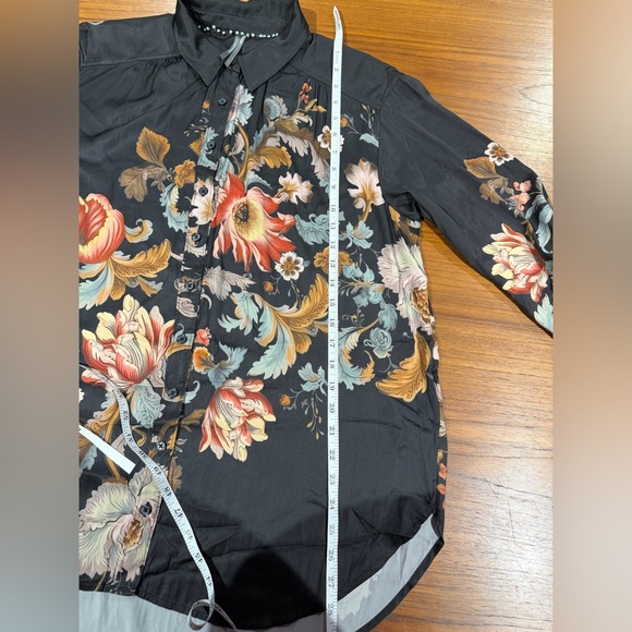 Anthropologie Brielle Relaxed Buttondown Floral Multicolor Botanical Blouse Sz L - Picture 9 of 9